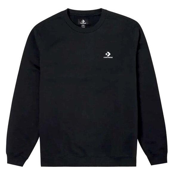 Converse - Unisex Embroidered Star Chevron Crew Sweatshirt BLACK MENS XL NEW - Picture 1 of 7